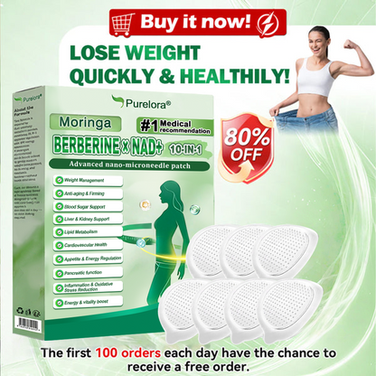 🔥Online UK| Purelora® Moringa Berberine × NAD⁺ 10-in-1 Nano Microneedle Patch (Just once daily, visible changes in 7 days) ✅ Supports weight management, loose skin, diabetes care, sleep apnea, joint comfort, and more