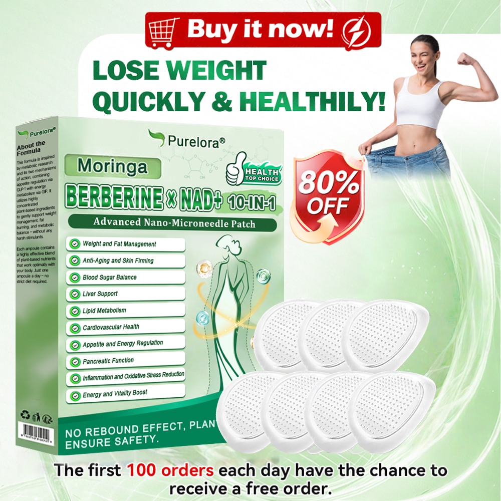 🌟 Highly Rated| Purelora® Moringa Berberine × NAD⁺ 10-in-1 Nano Microneedle Patch (Just once daily, visible changes in 7 days) ✅ Supports weight management, loose skin, diabetes care, sleep apnea, joint comfort, and more
