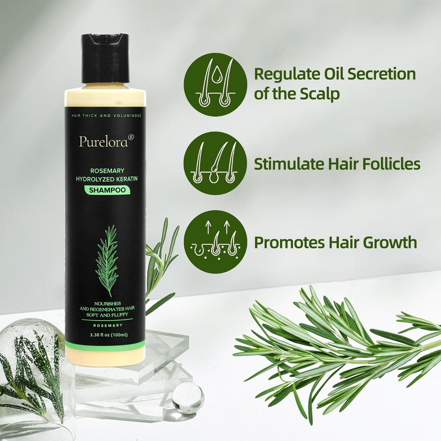 🔥LAST DAY 50% OFF - 🎅Purelora® Organic Rosemary Hair Growth Shampoo