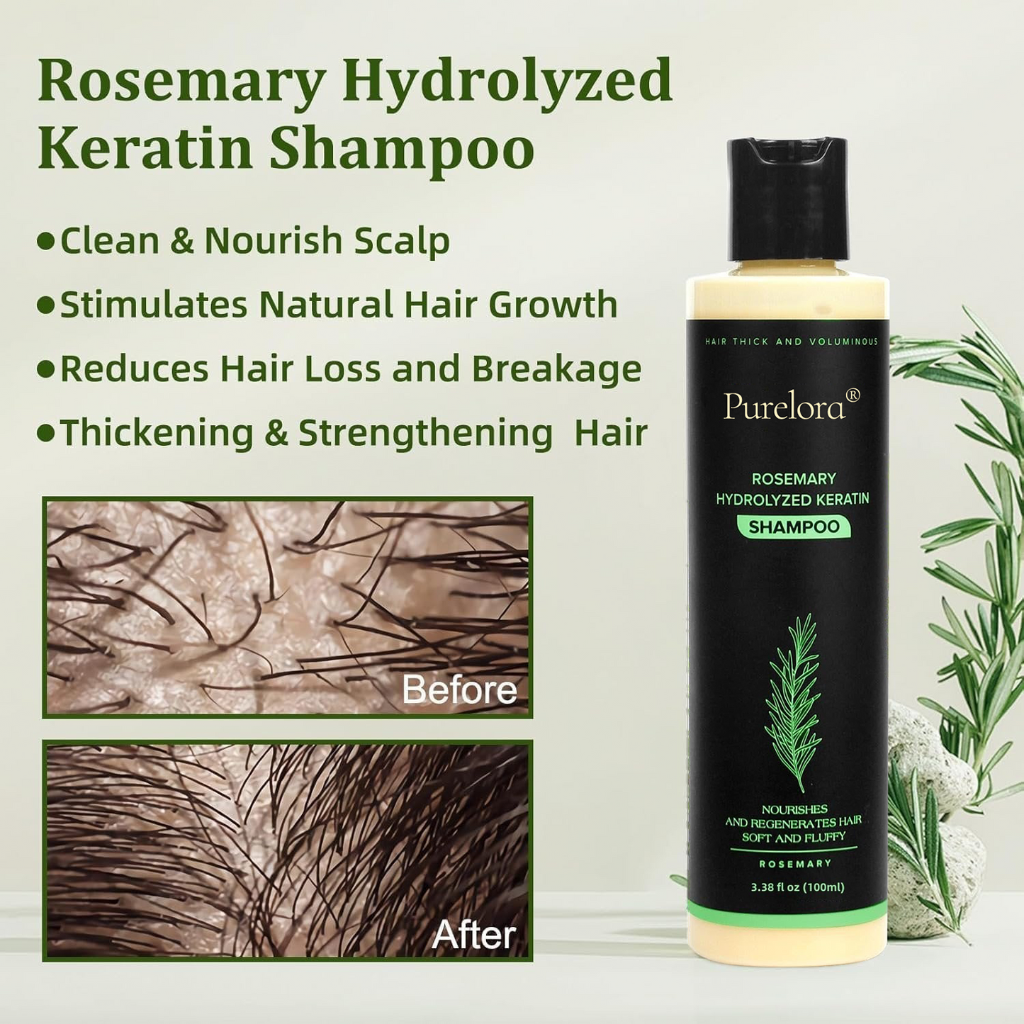 🔥LAST DAY 50% OFF - 🎅Purelora® Organic Rosemary Hair Growth Shampoo