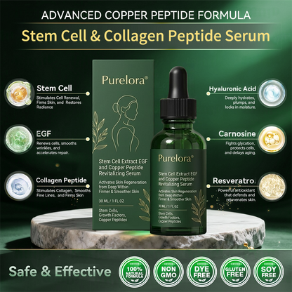 🍃Change from the inside out | Purelora® Stem Cell–Derived EGF & Copper Peptide Activating Serum  (Deeply activates skin renewal from within for firmer, smoother-looking skin)