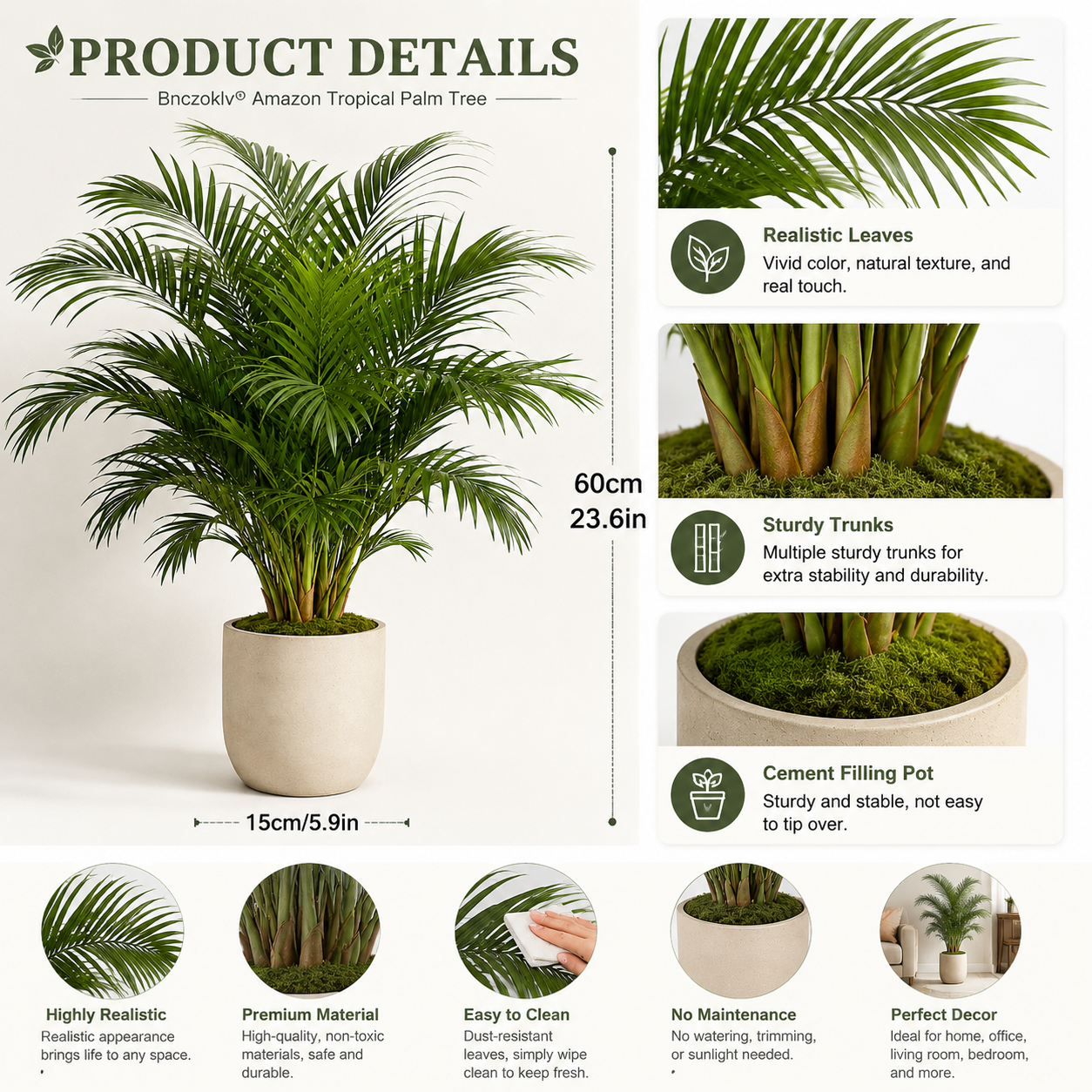 Bnczoklv® Amazon Tropical Palm Tree