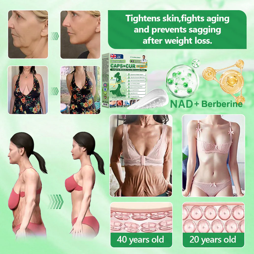 🔥 New Arrival | Curalona® Upgraded 10-in-1 Microneedle Patch – Berberine & NAD+ for Metabolic Support, Bakuchiol for Skin Renewal, Boswellia for Joint Comfort – Day & Night Transdermal Patch – 7 Patches – Visible Results in 7 Days