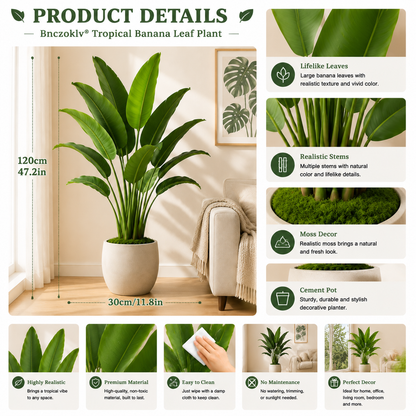 Bnczoklv® Tropical Banana Leaf Plant