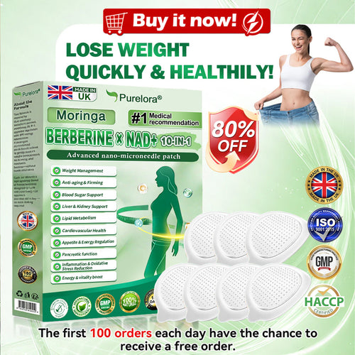 ⭐ Top Rated| Purelora® Moringa Berberine × NAD⁺ 10-in-1 Nano Microneedle Patch (Just once daily, visible changes in 7 days) ✅ Supports weight management, loose skin, diabetes care, sleep apnea, joint comfort, and more