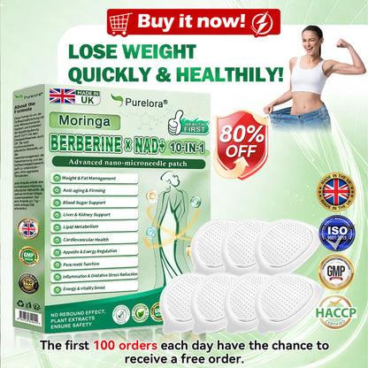🧪 Well-Reviewed| Purelora® Moringa Berberine × NAD⁺ 10-in-1 Nano Microneedle Patch (Just once daily, visible changes in 7 days) ✅ Supports weight management, loose skin, diabetes care, sleep apnea, joint comfort, and more