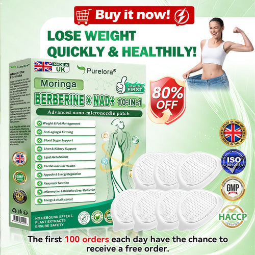 🧪 Well-Reviewed| Purelora® Moringa Berberine × NAD⁺ 10-in-1 Nano Microneedle Patch (Just once daily, visible changes in 7 days) ✅ Supports weight management, loose skin, diabetes care, sleep apnea, joint comfort, and more