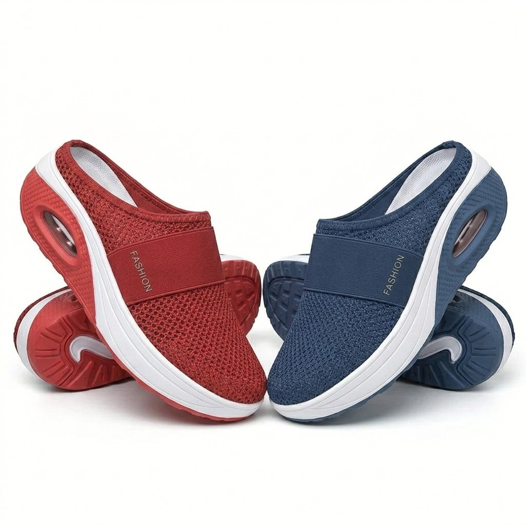🔥 LAST DAY SALE-80% OFF ✨ BQODQO® Diabetic Air-Cushion Slip-On Walking Shoes, Orthopedic Diabetic Slippers, with Arch-Support for Women