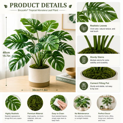 Bnczoklv® Tropical Monstera Leaf Plant