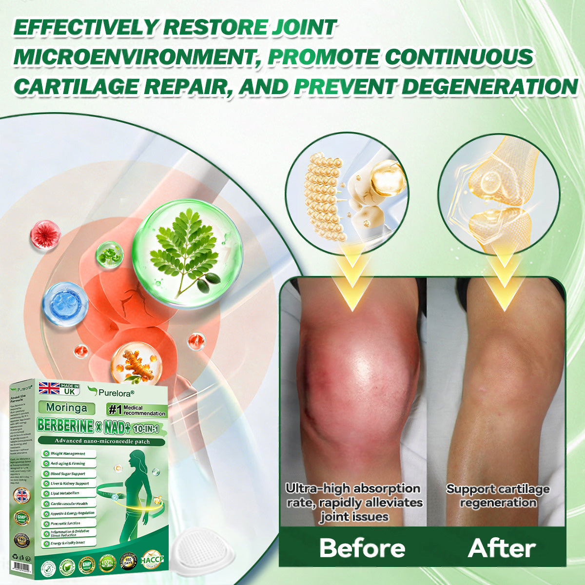 ⭐ Top Rated| Purelora® Moringa Berberine × NAD⁺ 10-in-1 Nano Microneedle Patch (Just once daily, visible changes in 7 days) ✅ Supports weight management, loose skin, diabetes care, sleep apnea, joint comfort, and more