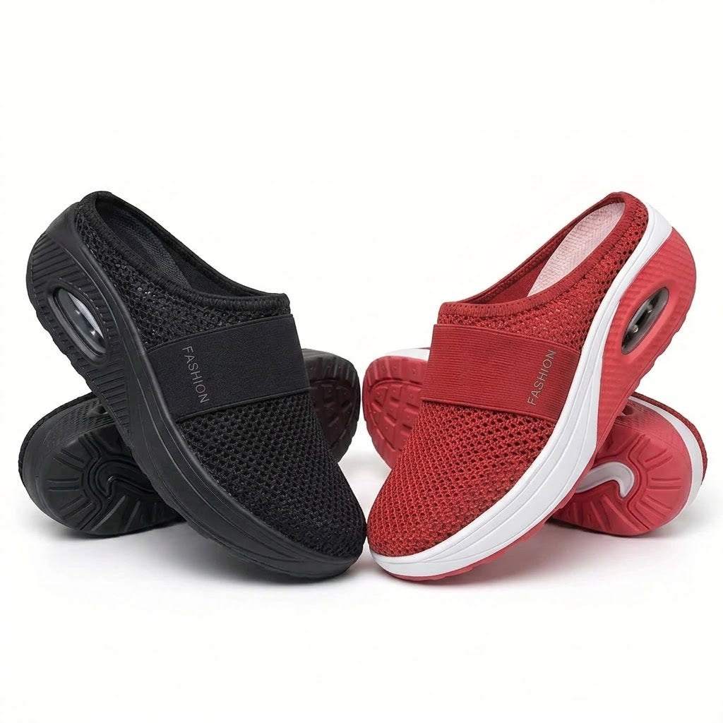 🔥 LAST DAY SALE-80% OFF ✨ BQODQO® Diabetic Air-Cushion Slip-On Walking Shoes, Orthopedic Diabetic Slippers, with Arch-Support for Women