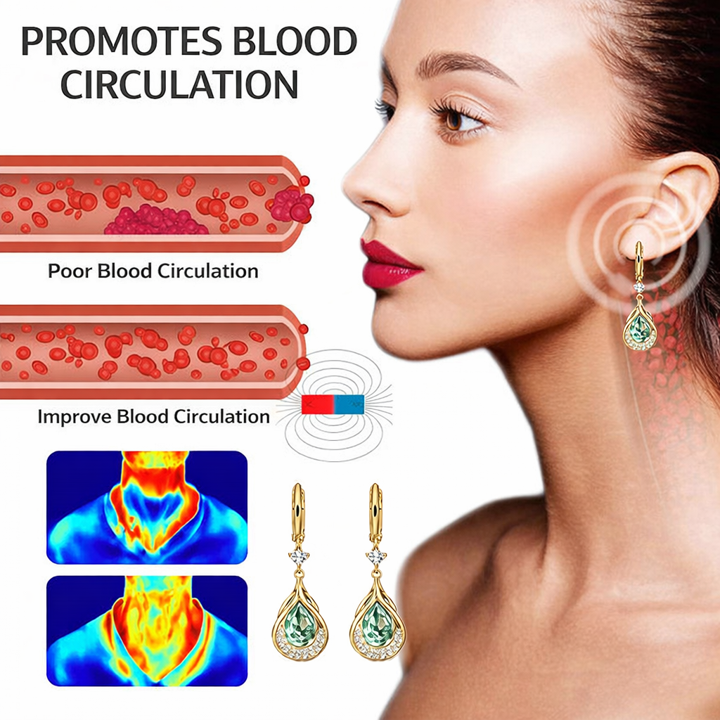 (🎉LAST DAY SALE – 80% OFF 🔥) 👩‍⚕️ CZTICLE® Lymphvity Magnet Therapy Germanium Earrings (Worn once daily, visible changes in 7 days) Supports weight loss, diabetes management, sleep apnea, and joint pain relief 🍃